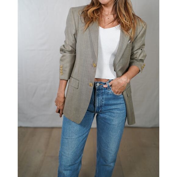 Ralph Lauren Jackets & Blazers - Lauren Ralph Lauren Silk Wool Blazer Sage Gray Tailored Jacket Quiet Luxury